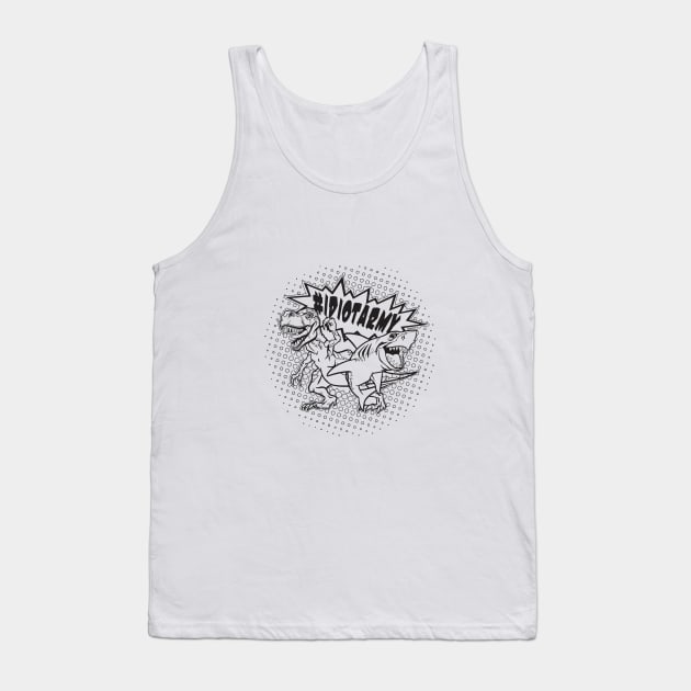 Black and White LINE ART LOGO Tank Top by TaraErickson